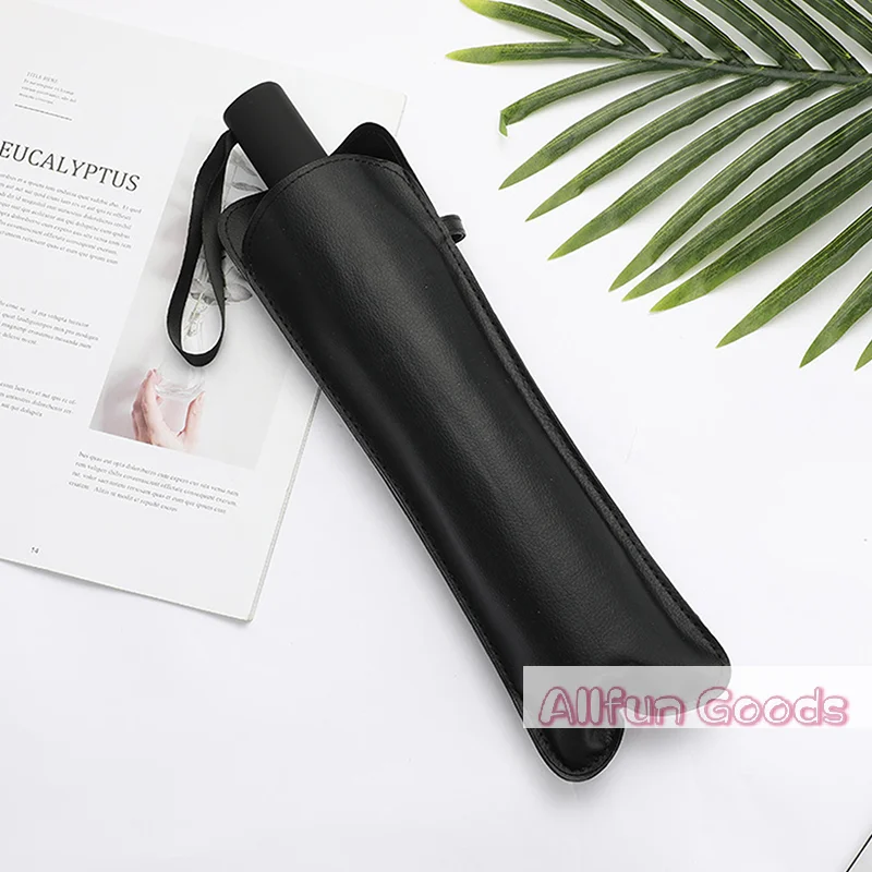 Funda para Paraguas de Cuero PU Negra [TG835], Funda Protectora Impermeable Portátil para Guardar Paraguas, Bolsa para Paraguas