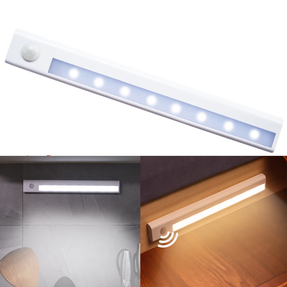 

LED Motion Sensor Closet Lights Battery Operated Under Cabinet Lighting Magnetic LED Emergency Night Light For Wardrobe Kitchen