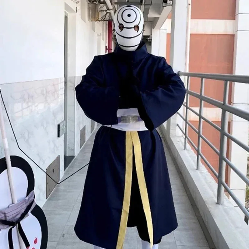 Anime Tobi Uchiha Costume Cosplay Obito Maschera Carnevale Costumi di Halloween Party Outfit per adulti Ninja Abbigliamento Maschera Shippuden