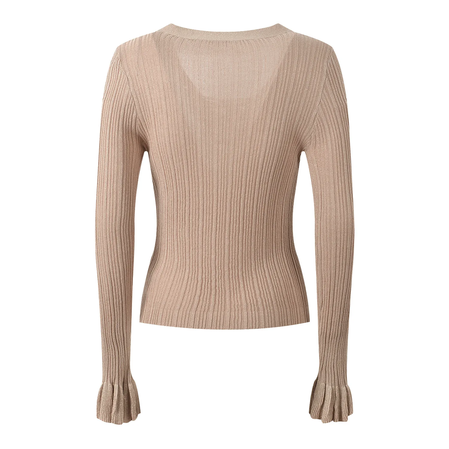 Ele Slim Fit Knitwear Lente Design Kraag Vlinderdas Elastisch Woon-werkverkeer Veelzijdig ort Top Dames Faion Bright Tead