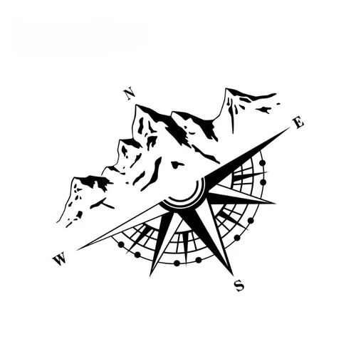 Pegatinas gráficas con forma de brújula de montaña, decoraciones laterales para furgonetas y campistas, decoraciones de vinilo para vehículos recreativos, que cubren arañazos