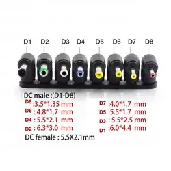 DC female 5.5x.2.1mm to male 3.5x1.35 5.5x2.5 4.8*1.7 6.0mm Power Supply Adapter Connector Plug Charger right angle Laptop R23