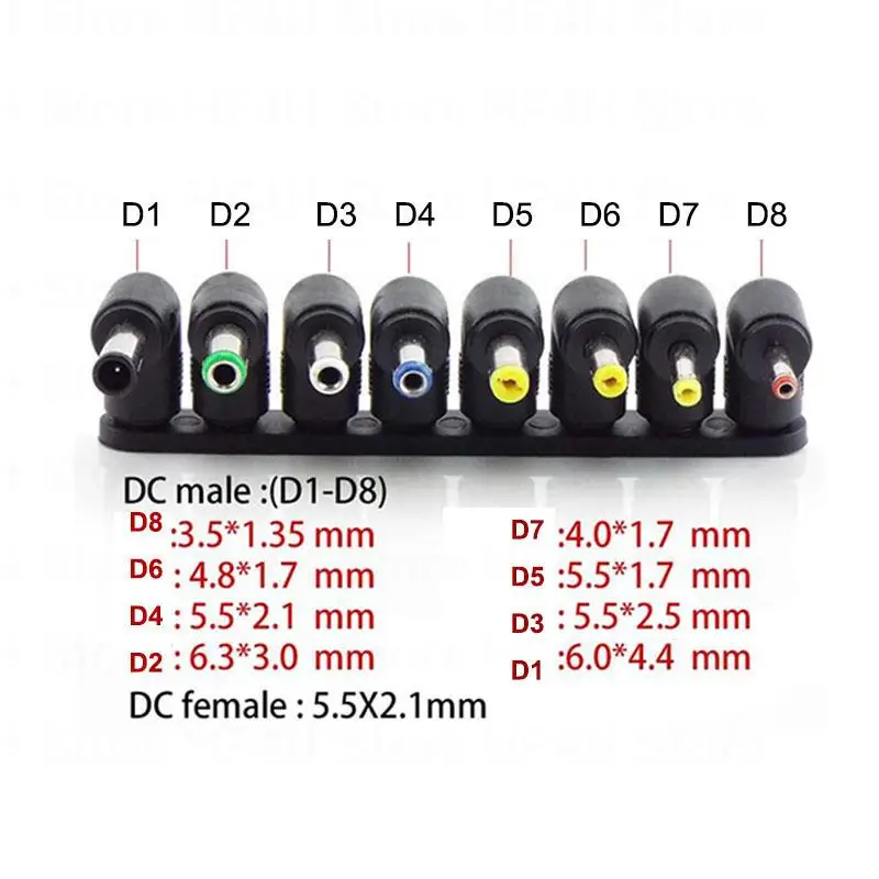 DC żeńskie 5,5x.2,1mm do męskiego 3,5x1,35 5,5x2,5 4,8*1,7 6,0mm zasilacz złącze wtykowe ładowarka kątowy Laptop R23