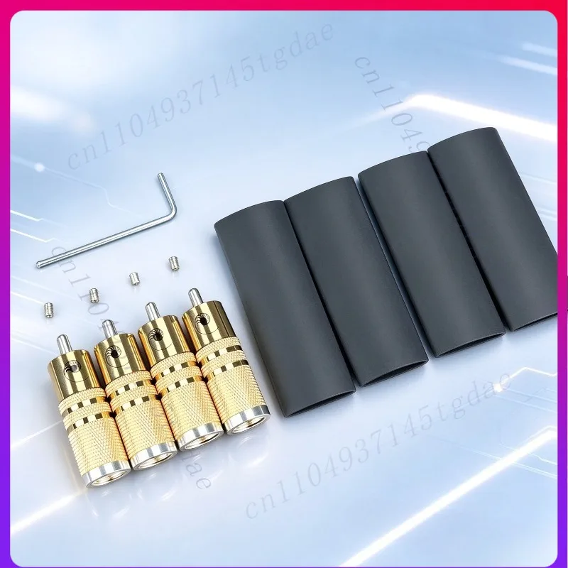 4Pcs Silver Plated RCA Plug for Audio Coaxial Cable Color Random