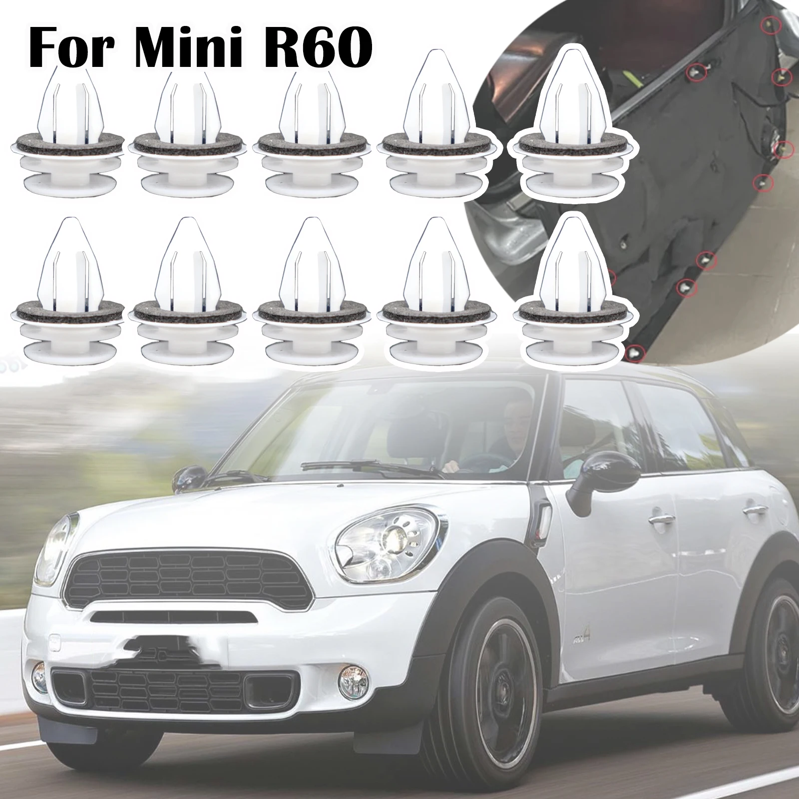 

10Pcs Convertible Hatch Roadster Paceman Door Card Panel Trim Clip For Mini R60 R59 R58 R57 R56 R55 R53 R52 R50 F60 F56 F55 F54