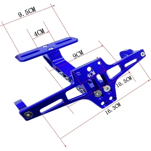 Imagen 2 del producto Soporte de placa de matrícula ajustable Universal para motocicleta, soporte de lámpara LED de señal de giro trasera, soporte de placa de registro CNC