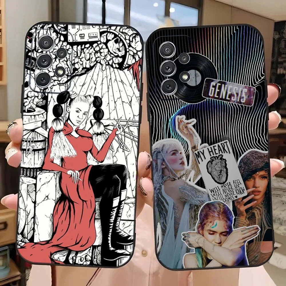 Grimes Singer Miss Anthropocene Phone Case For Samsung Galaxy A13,A21s,A22,A31,A32,A52,A53,A71,A80,A91 Soft Black Phone Cover