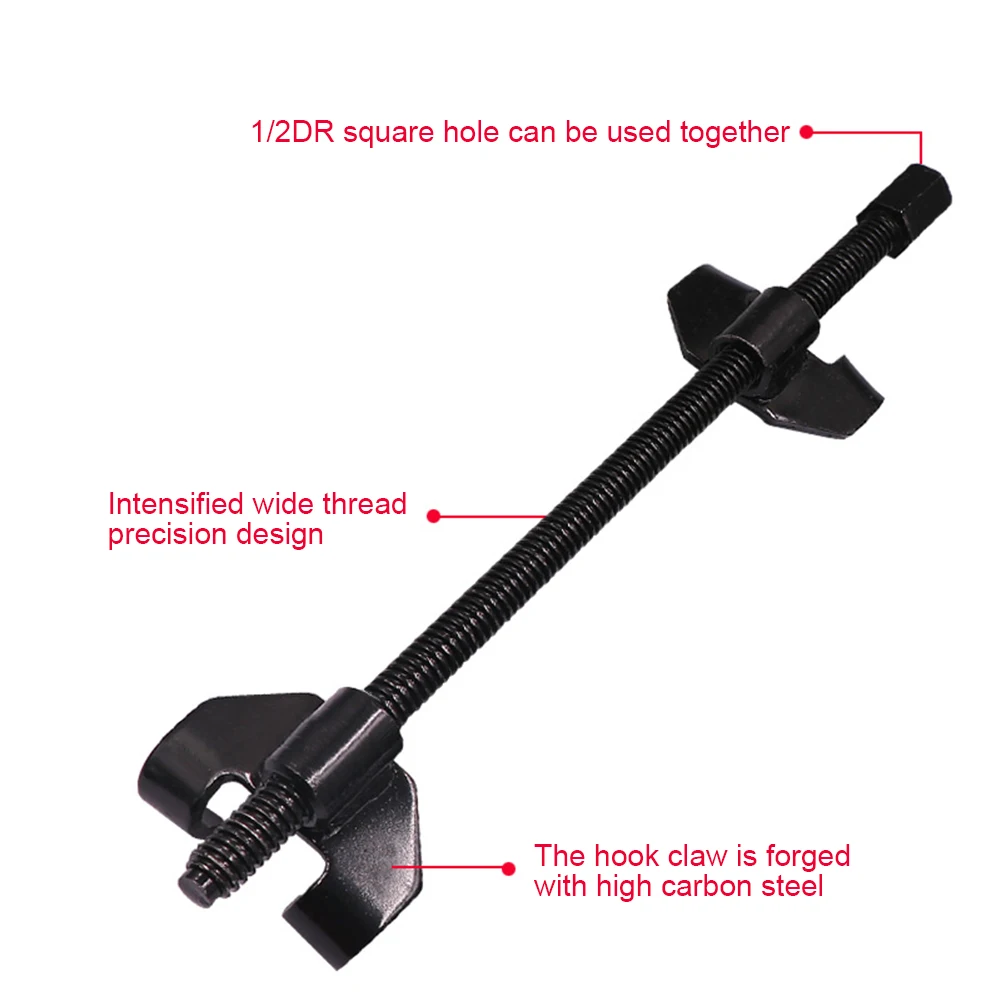 Black Coil Spring Compressor Heavy Duty Shock Absorber Disassembly Tool High Carbon Steel 37cm for Motorcycle Mountain Bike