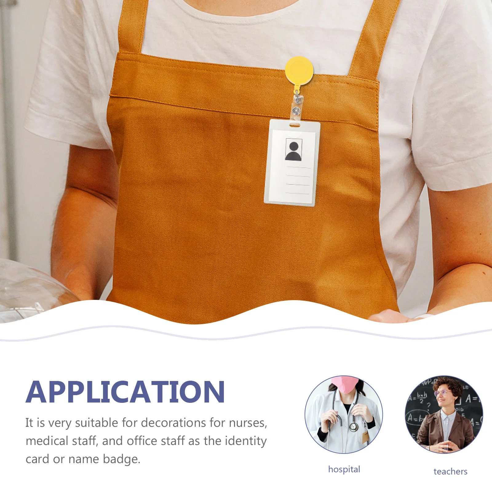 

6Pcs Retractable Badge Holder Card Reel Name Tag Organizer for Work School Nurse Keychain Accessory Bulk Pack