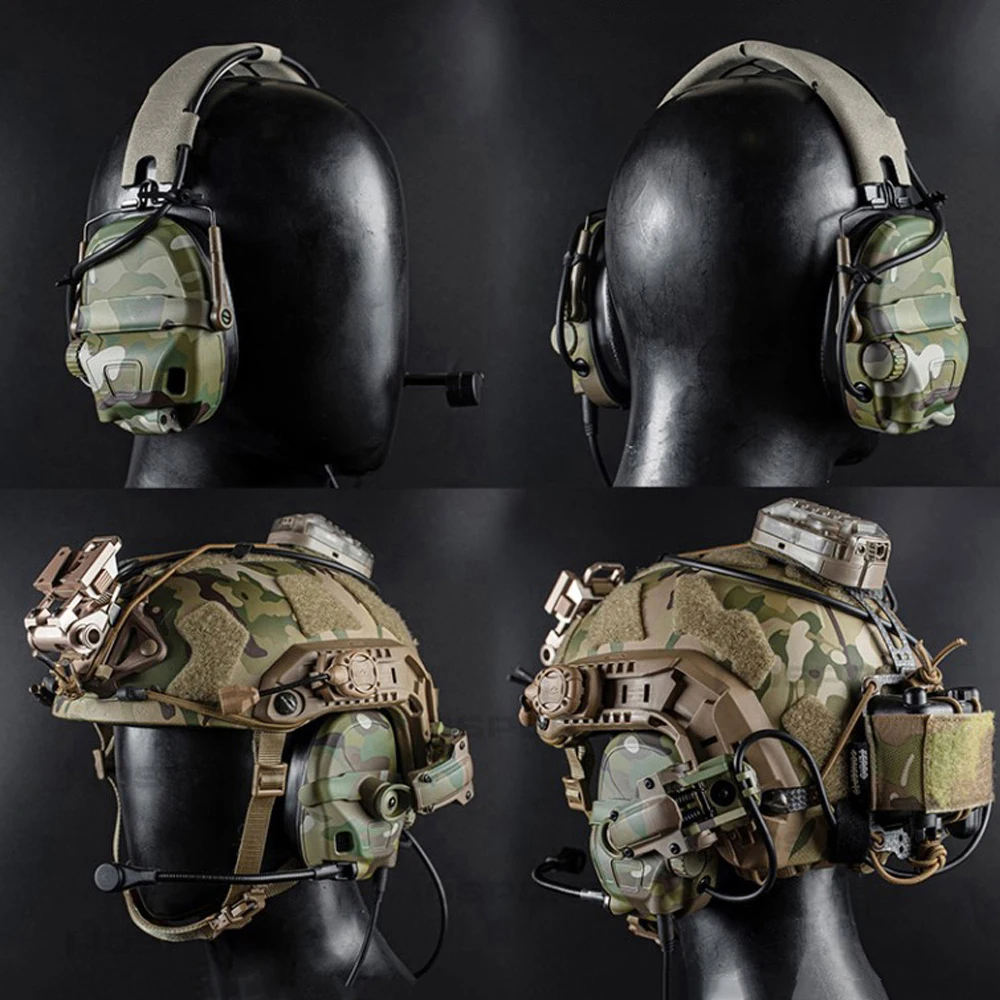 GEN 6 Tactical Headset Without Sound Pickup & Noise Reduction Headset for OPS Core ARC/Wendy M-LOK Helmet Head Mounted 2 in 1