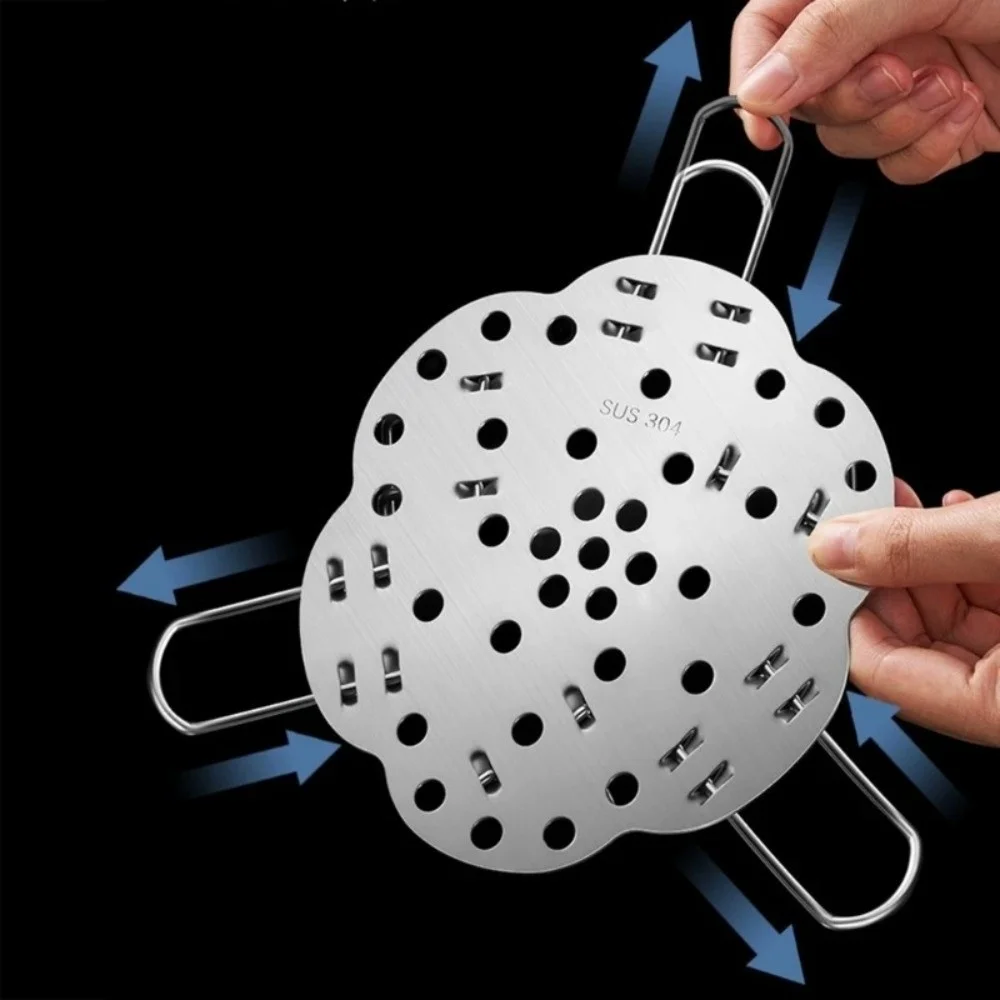 

Stainless Steel Egg Steaming Rack Heat-resistant Rust-proof Food Steamer Shelf Foldable Multifunctional Kitchen Steamer Holder