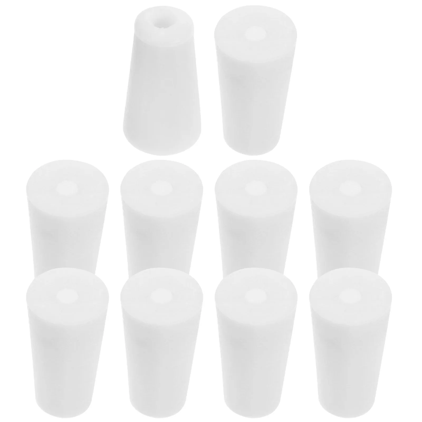 

10pcs Silicone Sealing Plugs with Hole for Test Tube Taper Flask Lab Glass Bottle Test Tube Stoppers Gasket