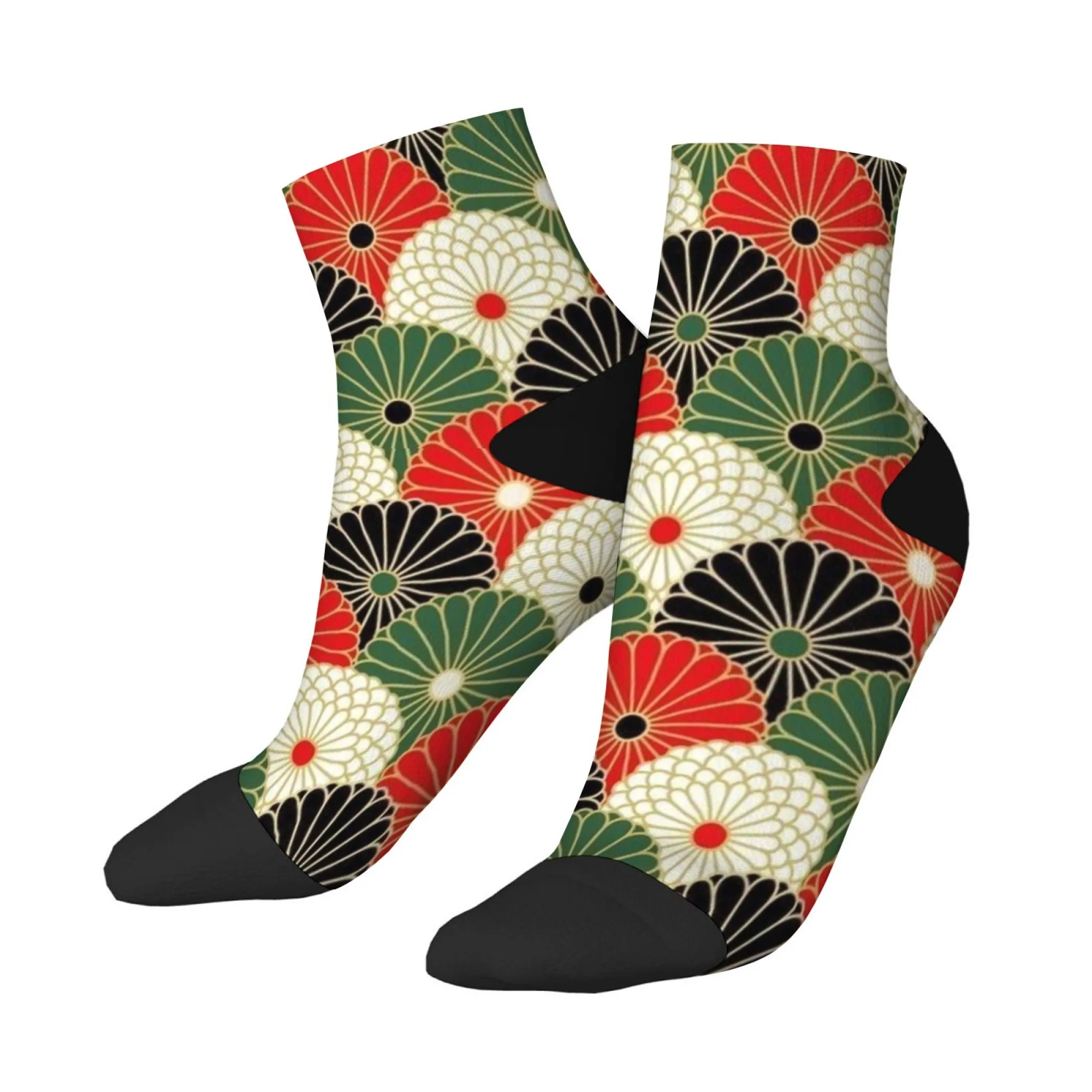Kurze Socken mit Regenschirm im japanischen Stil, Polyester-Mischung, bequeme Freizeitsocken für Damen und Herren, Unisex, weich, atmungsaktiv, leicht