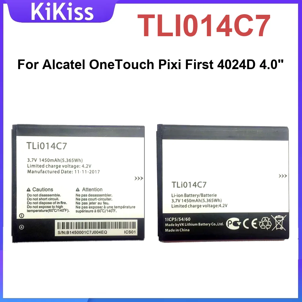 

TLI014C7 1450Mah Battery For Alcatel Onetouch Pixi First 4024D 4.0" High-Capacity Durable Mobile Phone