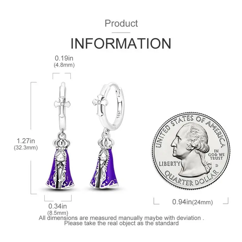 2024 New Sterling Silver S925 Blue Madonna Zircon Earrings And Eardrop Simple Fine Jewelry Women Girls Fashion Party Gift