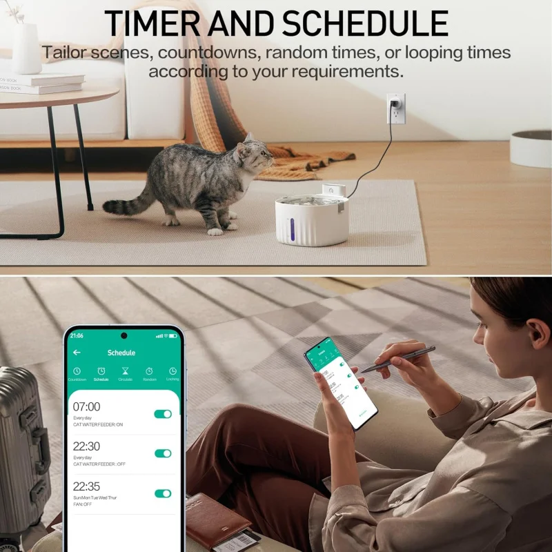 Spine WiFi, presa controllata da app compatibile con Alexa e Google Home, presa wireless con timer e programma, 2,4 GHz