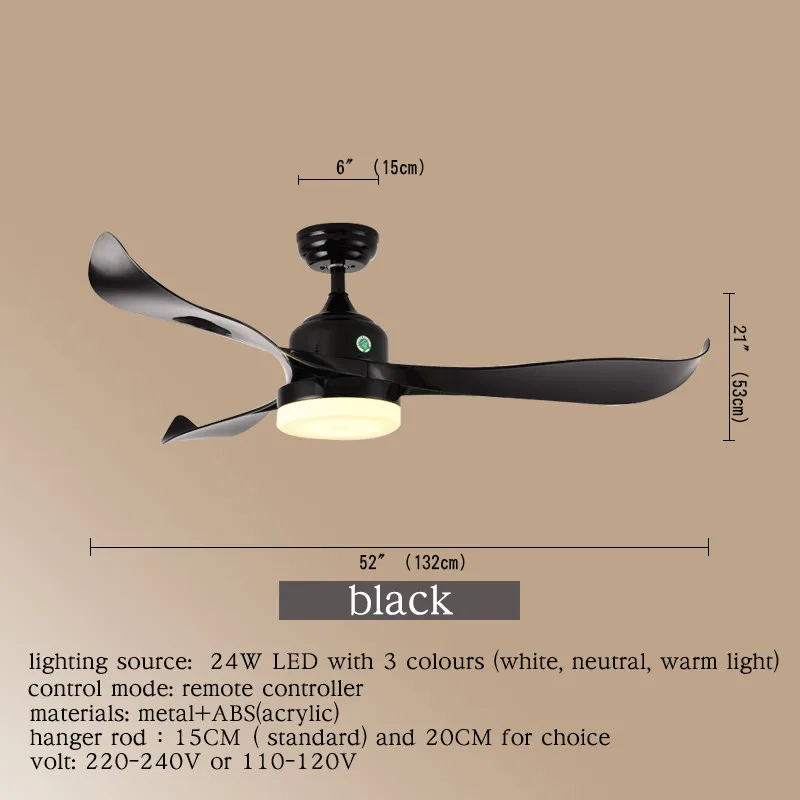 TINNY Modern Ceiling Fan Lights With Remote Control Fan Lighting Decorative For Home Living Room Bedroom Restaurant