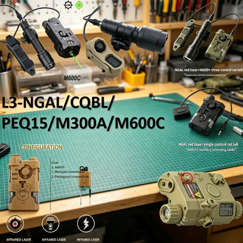 

L3-NGAL/CQBL/PEQ15/M300/M600 Durable Multicolor Lamp With Flexible Switch Outdoor Model Daily Parts