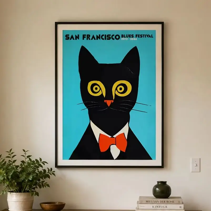 San Francisco Blues Fest,Canvas Wall Print,High‑Grade Home Decoration Artwork for Bedroom,Living Room,Office & Interior Space