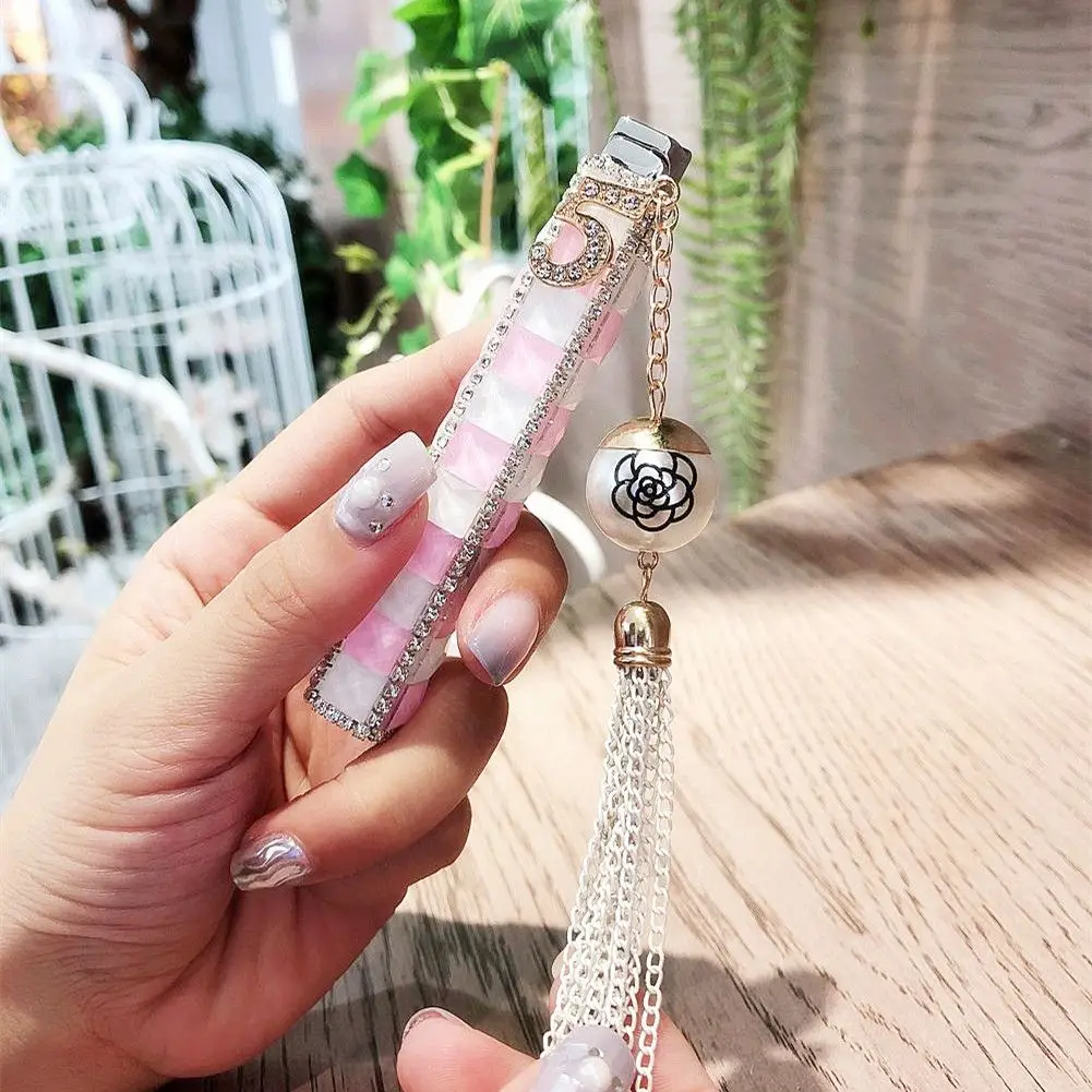 Novelty Shining Slim Gas Cigarette Lighter for Women Refillable Sexy Lighter Funny Creative Diamond inlay decoration 9 Color
