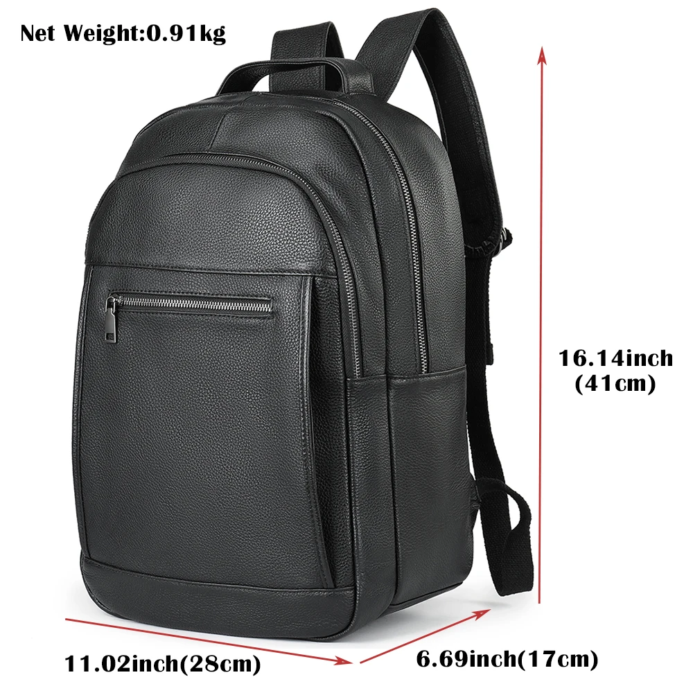 WESTAL Backpack For Laptop 15.6 Inch Student School Bags Laser Engrave Business Travel Pack Male Cowhide Zipper Bag Vintage