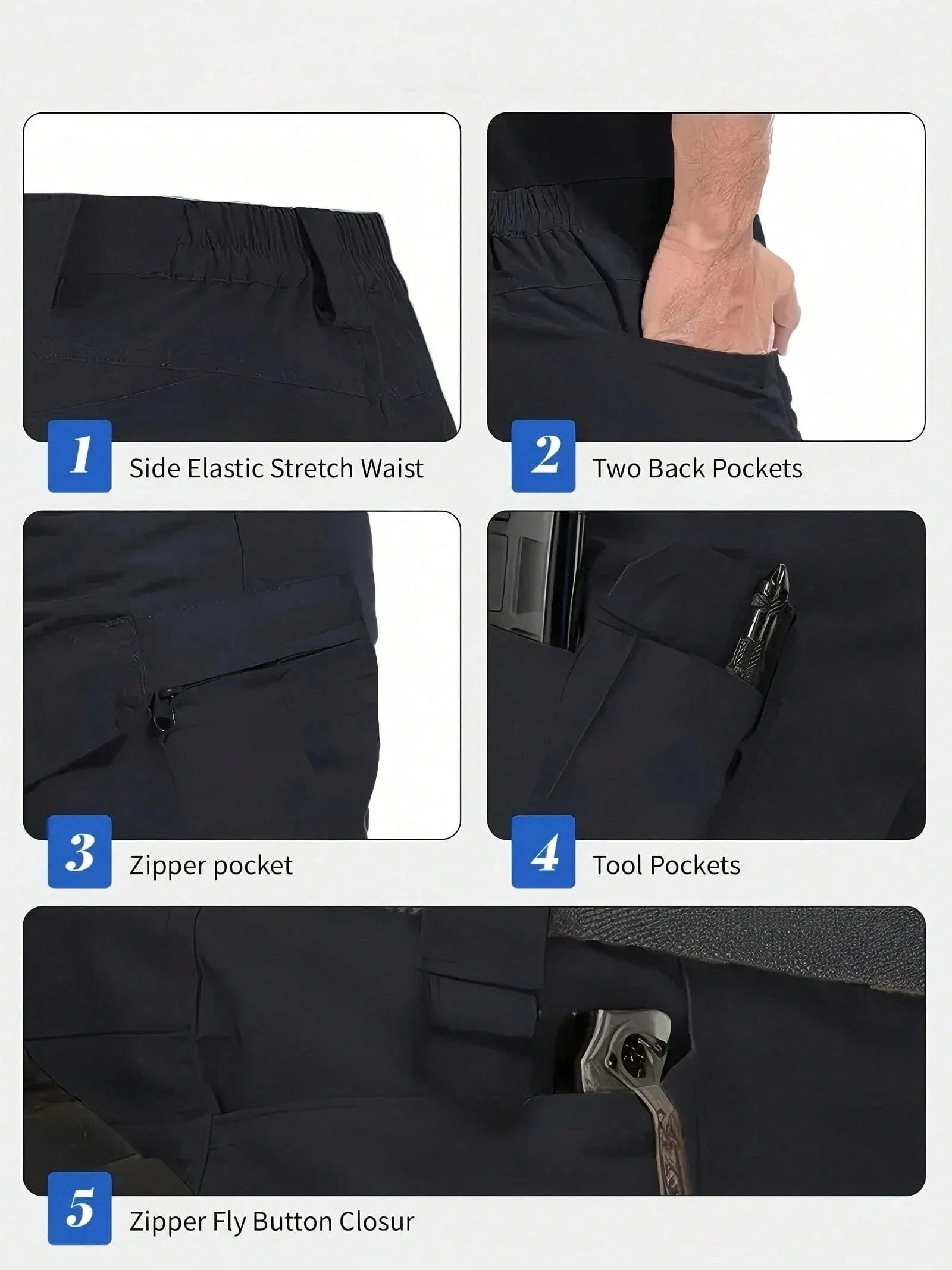 

Men's Tactical Cargo Shorts Lightweight Quick Dry Breathable Multiple Pockets Outdoor Hiking