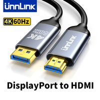 Unlink DP to HDMI 4K 60Hz Converter Displayport to HDMI Adapter for Graphics Card PC to HD TV Monitor Projector Cable