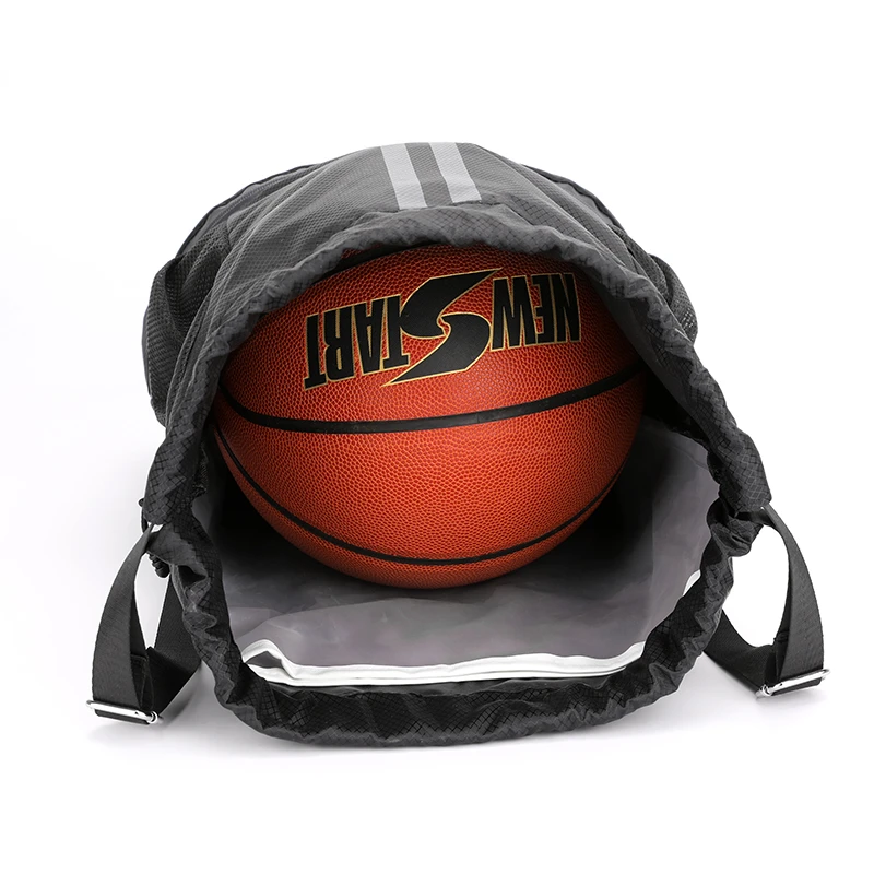 Borsa sportiva con coulisse zaino sportivo all\'aperto per uomo donna, borsa da calcio di grande capacità borsa da basket, tasca a prova di bagnato