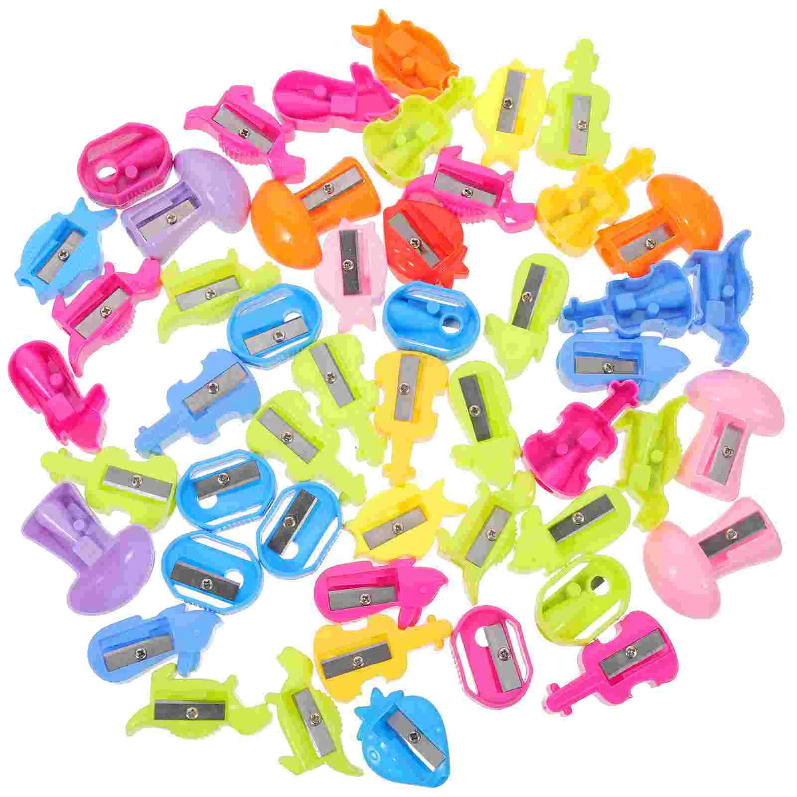 

50 Pcs Cartoon Pencil Sharpener Long-lasting Sharpeners Mini Time-saving Crayon Pencils Plastic Bulk Carpenter Classroom