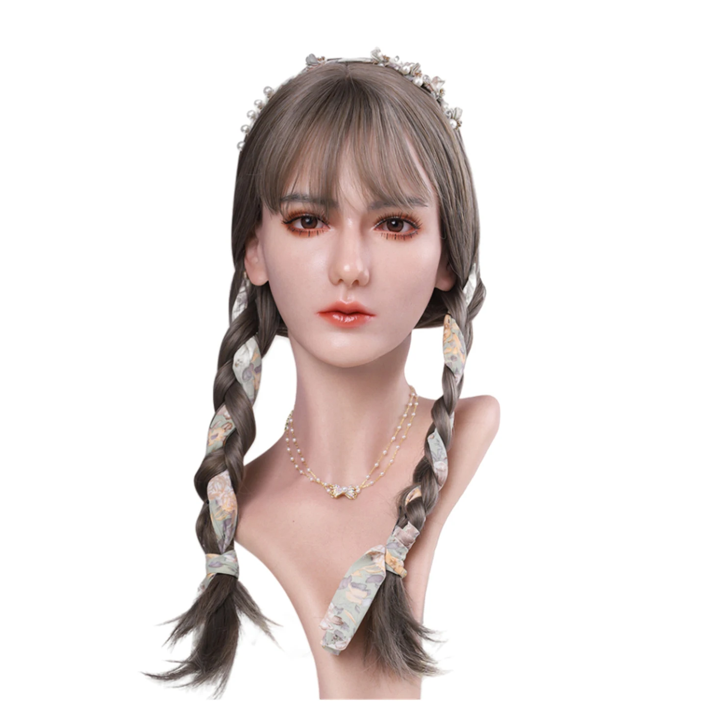 Lifesize Silicone Female Mannequin Head Display For Wig Jewelry Dummy Head Model Props