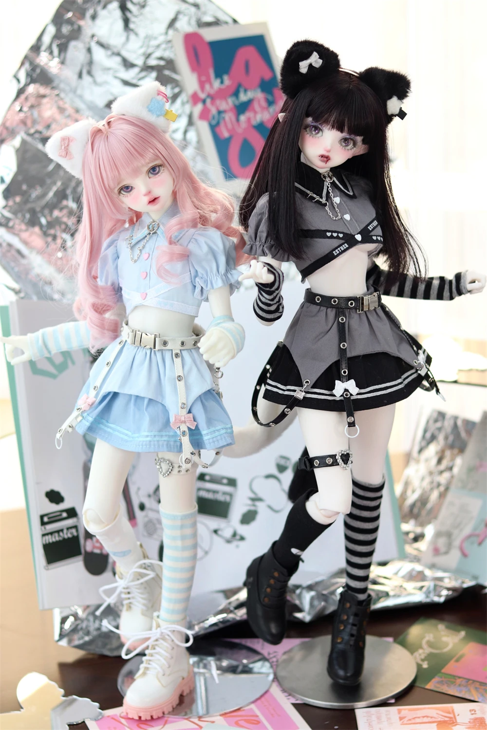 

BJD doll clothes suitable for 1/4 size Cute Brown sugar cat set clothes set doll accessories (7 points)