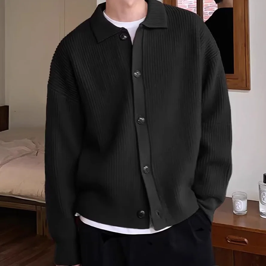 

Japanese Sle Knitted Sweater Simple Faion Autumn New All-Match Harajuku Trendy Lazy Faionable Men's Sle Long Sve P...