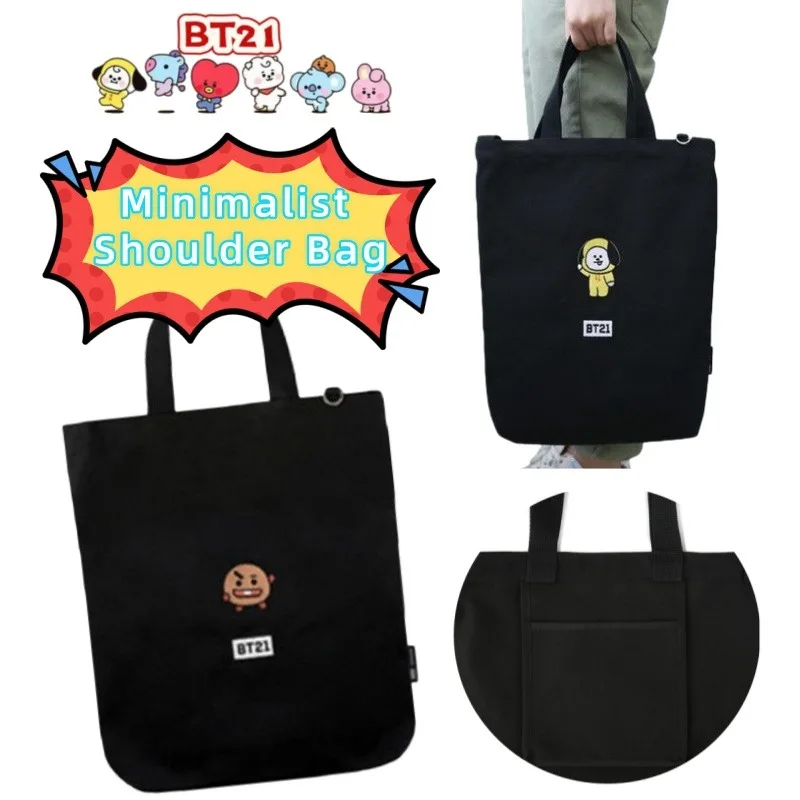 

BT21 RJ shooky chimmy high-value creative large-capacity student tutorial canvas bag cartoon eco-friendly portable shopping bag