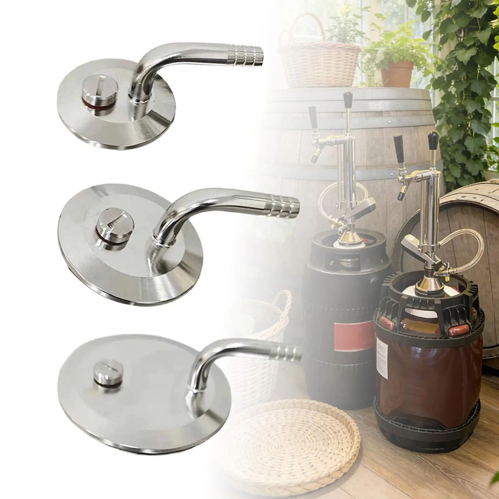 Ball Convert Lid 304 Stainless Steel Clamp Transfer Fitting Hose Barb DIY Brewing Equipment for Secure Liquid Transfer