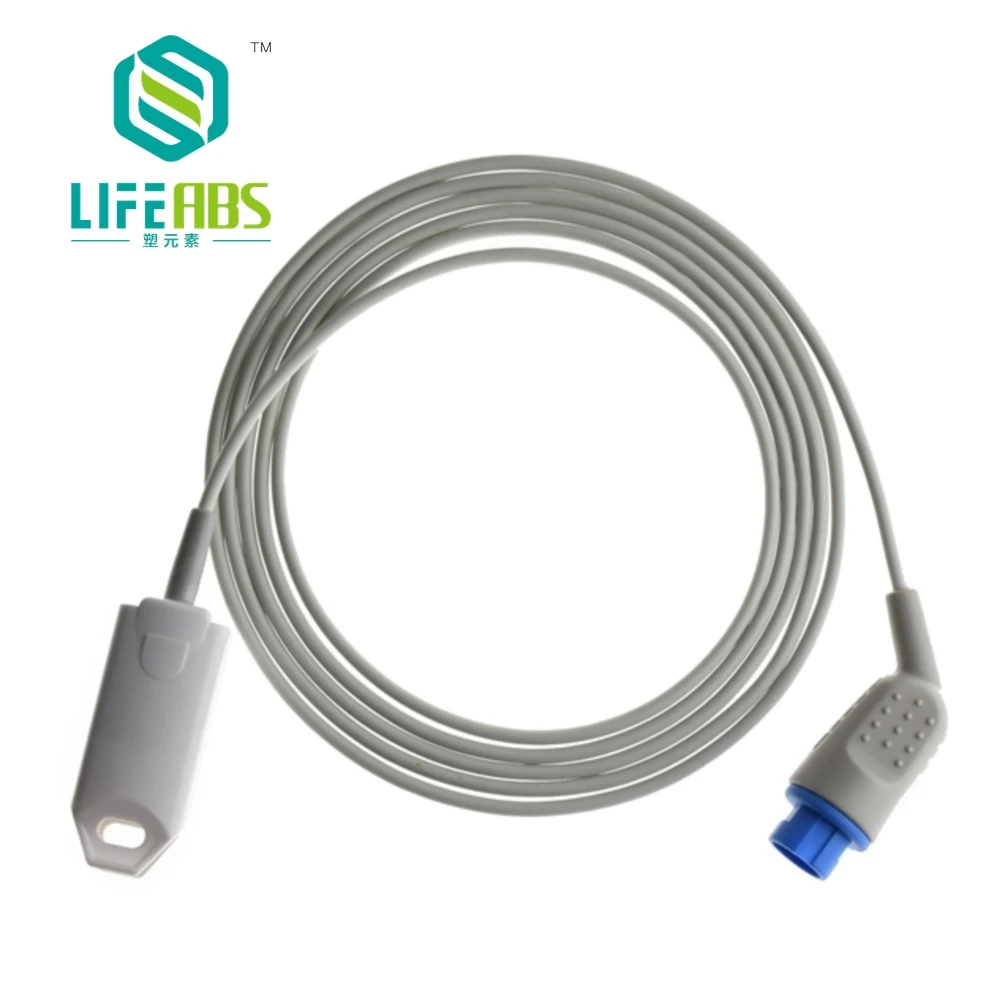 

for SIEMEN*S 10 Pin Patient Monitor Child Finger Clip Ear Clip Silicone Long Cable Reusable Oxygen Spo2 Sensor