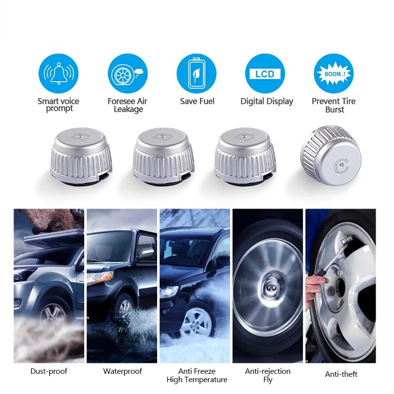 SPY Tpms sensor car accessories continental solar car tire gauges pressure monitor tires monitoring