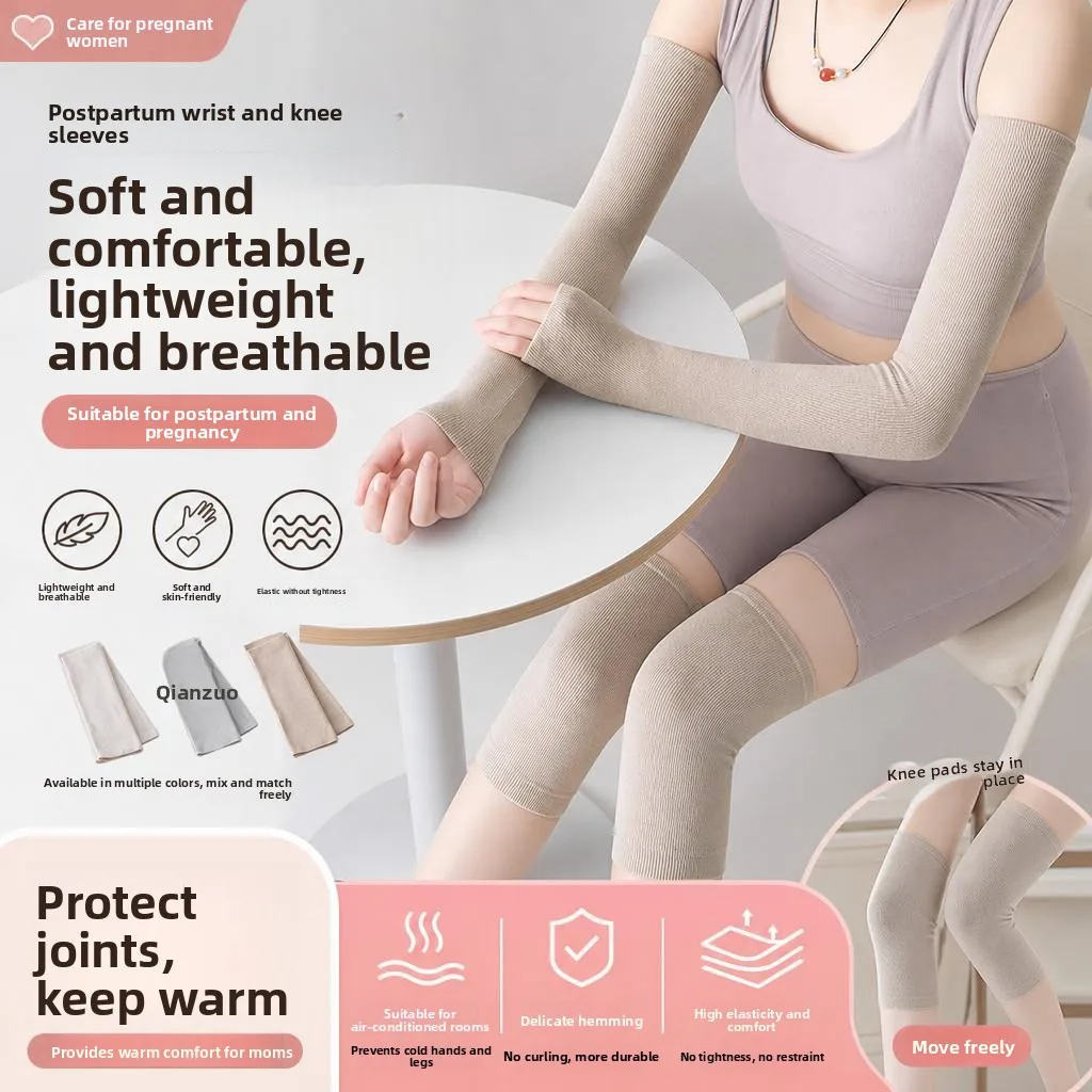 マタニティ産後手首と膝のサポート用サポーター-薄型-夏用-エアコン付きの部屋用-男女兼用-コットン製-保温保護-ホームオフィス用