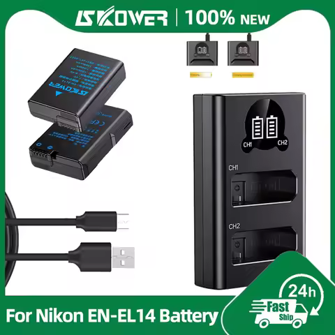 New EN-EL14 Battery for Nikon D3100/3200/3300/3400/3500 D5100/5200/5300/5500/5600 DF Coolpix P7000/7100/7700/7800 Camera Charger