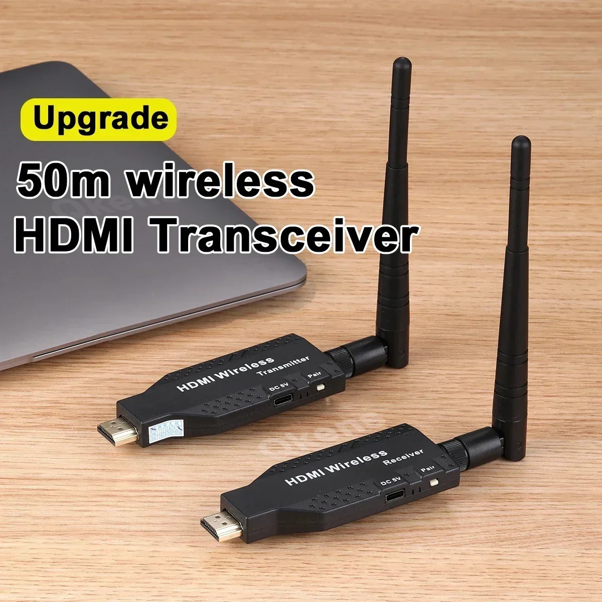 50m Wireless HDMI Video Transmitter and Receiver Kit Extender 1 To 4 Display Adapter 1080P for Camera PC To TV Monitor Projector