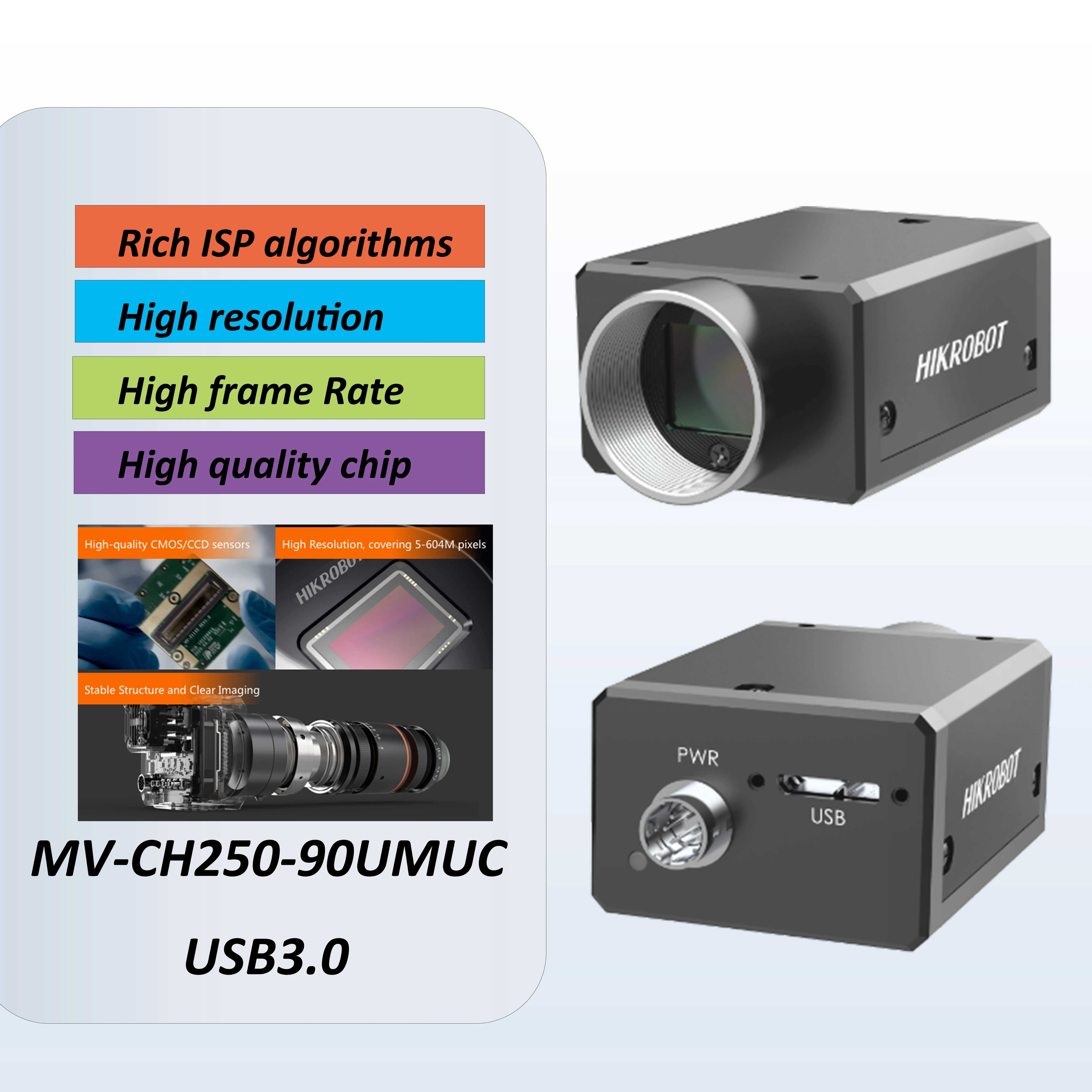 

MV-CH250-90UMUC HIKROBOT 25MP 1.1" CMOS C-Mount USB3.0 Industrial Detection camera Area Scan Camera