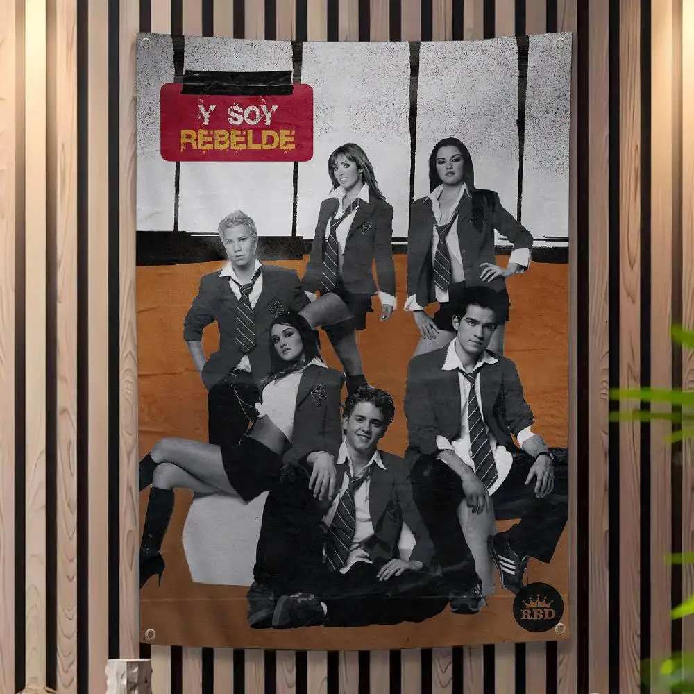 R-RBD R-Rebeldes Tienda de gran tamaño Promoción de arte Cabina publicitaria Bandera Banners colgantes
