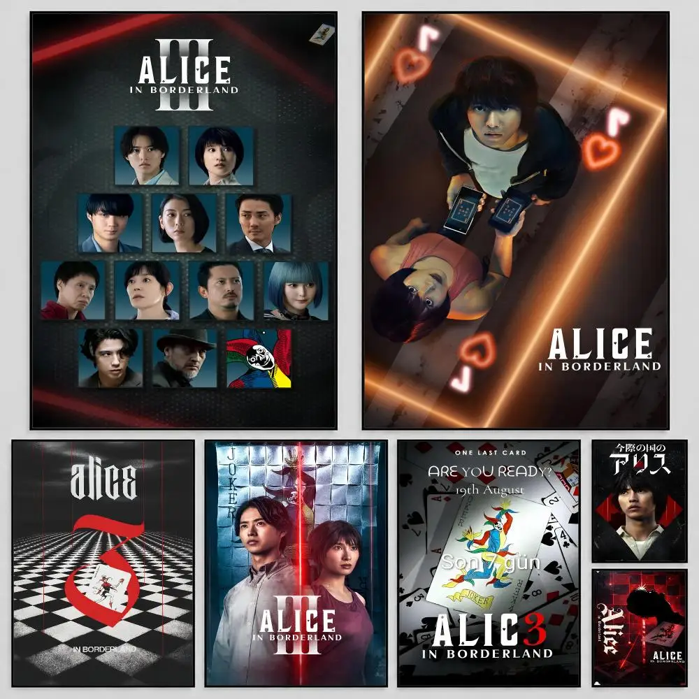 TV Alice in Borderland Arisu Usagi Poster Self Adhesive PP Wall Art HD Gaming Room Bedroom Living Room Decor Apartment Gift
