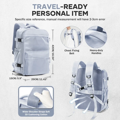 Imagen 2 del producto Mochila universitaria de moda para hombre, mochila de compresión al vacío, mochila para ordenador portátil de 15,6 pulgadas para hombres y mujeres, mochila de viaje al vacío para senderismo
