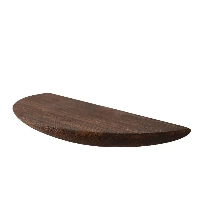 Massief houten halve cirkel wandplanken achtergrond entree decoratieve drijvende organisatie opslaghouders slaapkamer keukenrekken - afbeelding 2