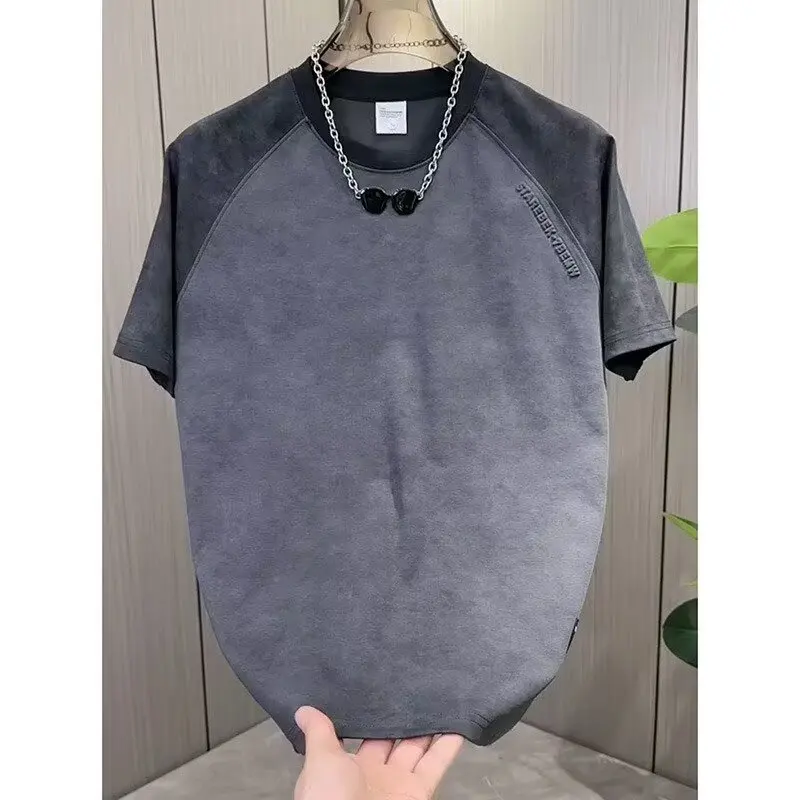 

Men's And Women's Pure Cotton Short Sleeve T-Shirt with Steel Stamp Lettering Casual Breathable Comfortable Citywalk Wear
