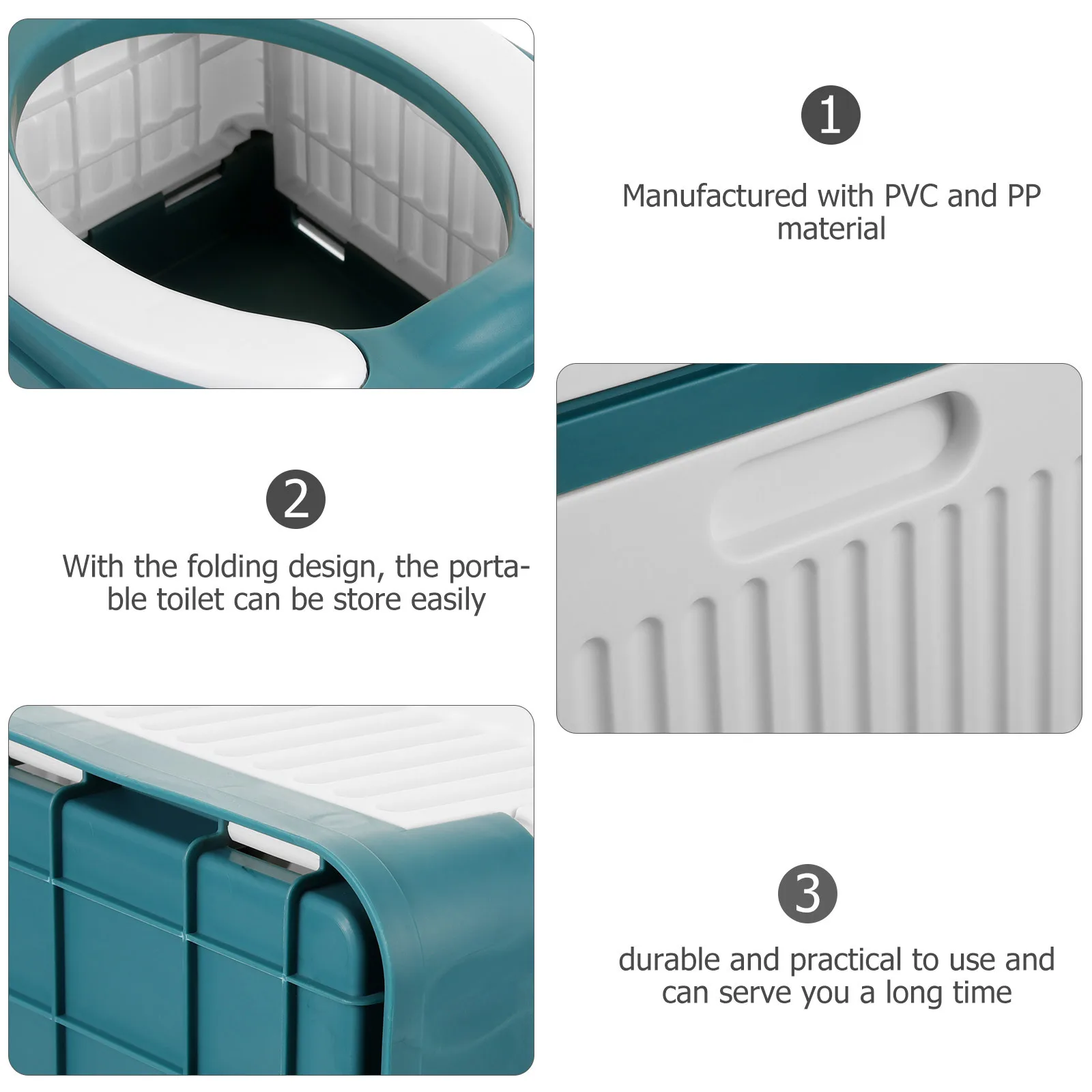 مرحاض محمول للتخييم والسفر قعادة قابلة للطي للاستخدام في حالات الطوارئ في الهواء الطلق حاوية تخزين السيارة قابلة للطي كرسي مرحاض مزبلة