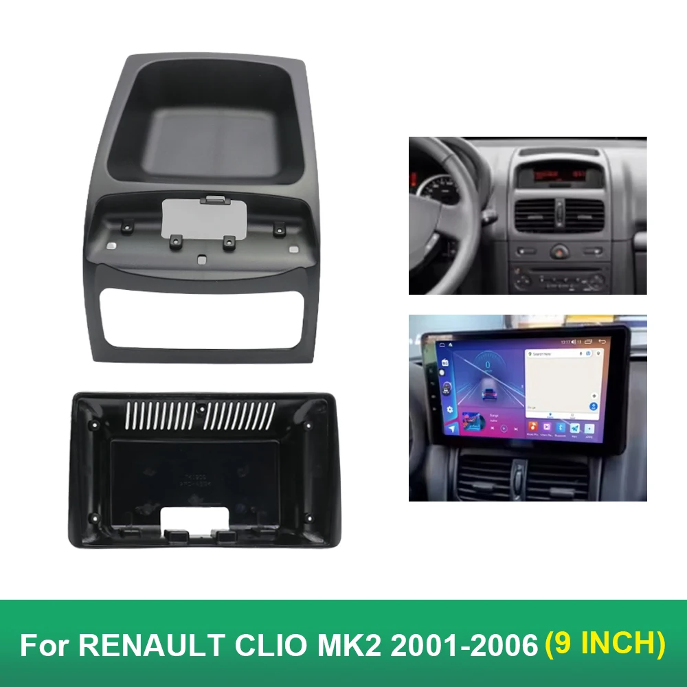 

9 Inch 22.86cm Car Radio Frame Kit for RENAULT CLIO MK2 2001-2006 Auto Stereo Center Console Holder Fascia Trim Bezel Faceplate