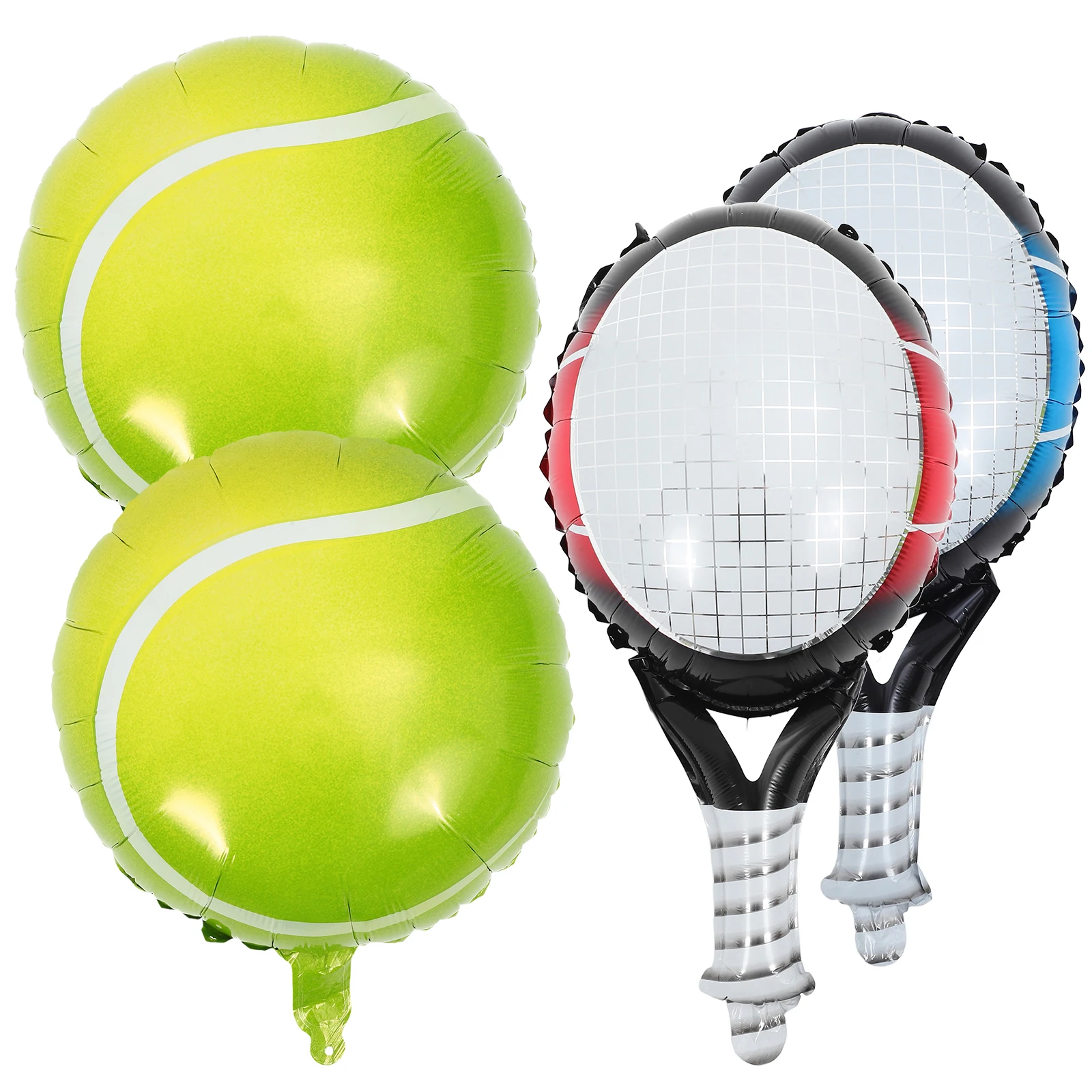 

1 set 1 Set Tennis Balloons Rackets Inflatable Tennis Ball Decor For Party Birthday Outdoor Events Sports Themed Aluminum Foil