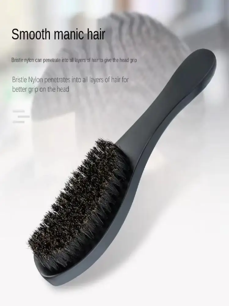 Brosse à barbe Portable en poils de sanglier, outil de rasage multifonction pour le nettoyage du visage, peigne à barbe en Nylon pour Salon de coiffure