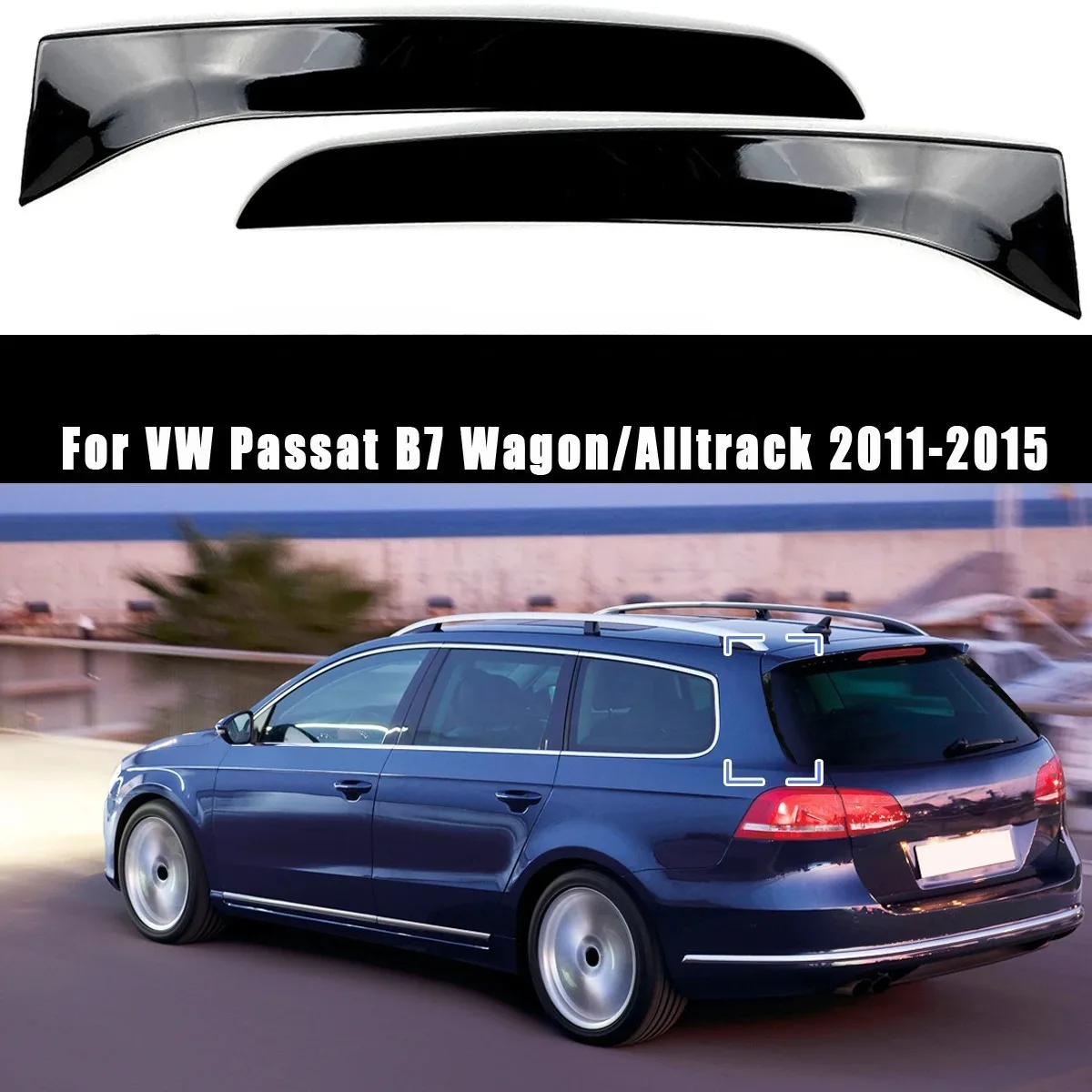 For VW Passat B7 Wagon /Alltrack 2011-2015 Car Rear Window Side Spoiler Rear Spoiler Canard Cover Sticker Trim Tuning Body Kits